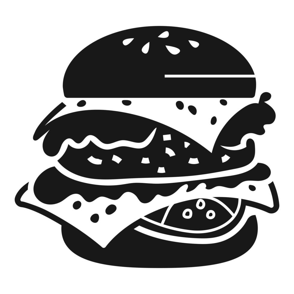 Double burger icon, simple style vector