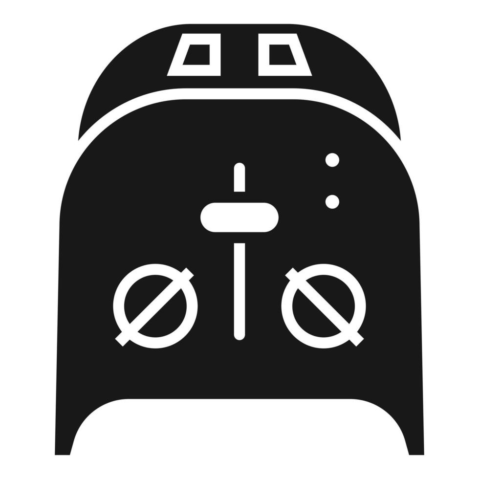 Metal toaster icon, simple style vector