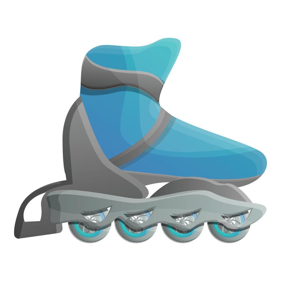 Blue inline skates icon, cartoon style vector