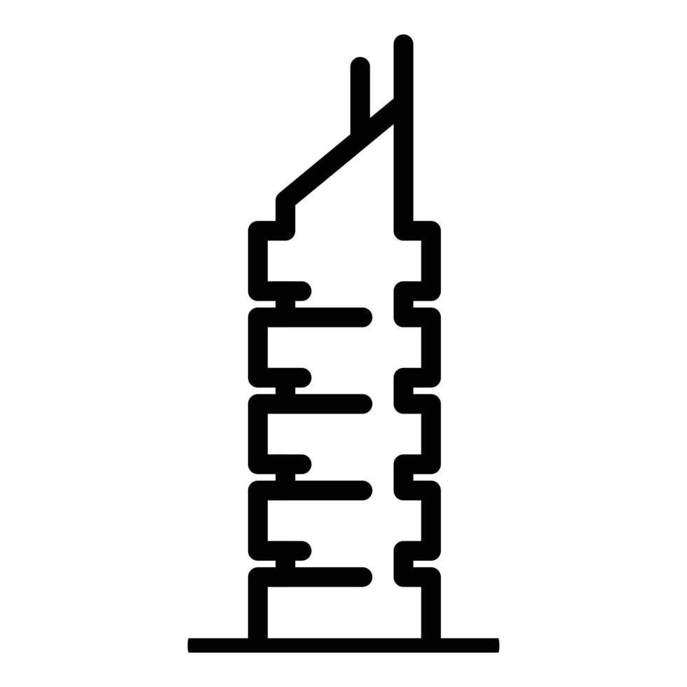 icono de construcción de la ciudad, estilo de esquema vector