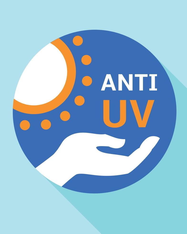 Anti uv logo, flat style vector