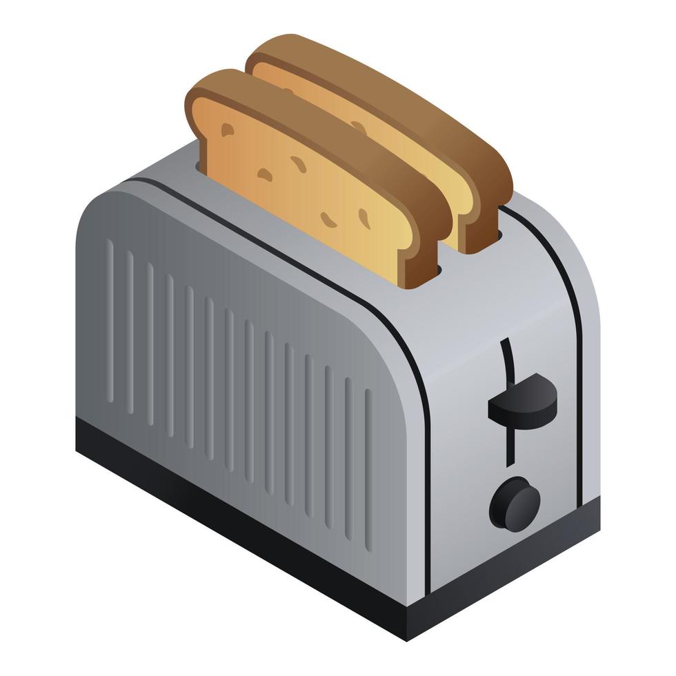 Bread toaster icon, isometric style vector