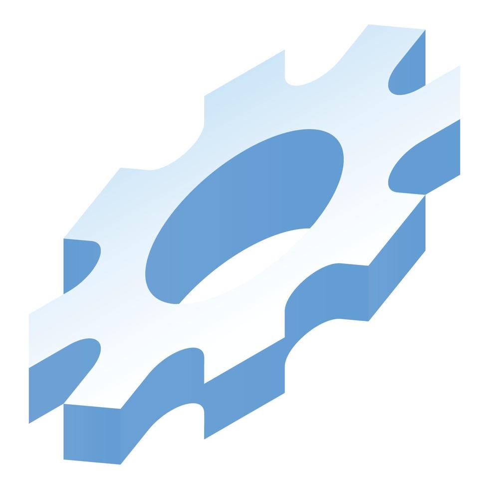 Gear icon, isometric style vector