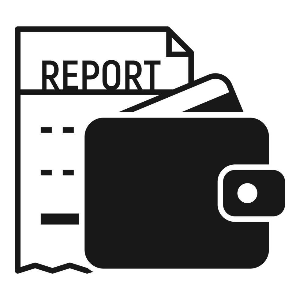 Credit card report icon, simple style vector