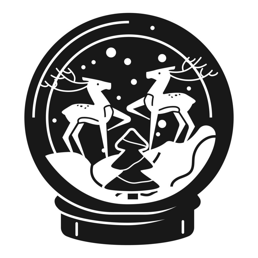 Deer snowglobe icon, simple style vector