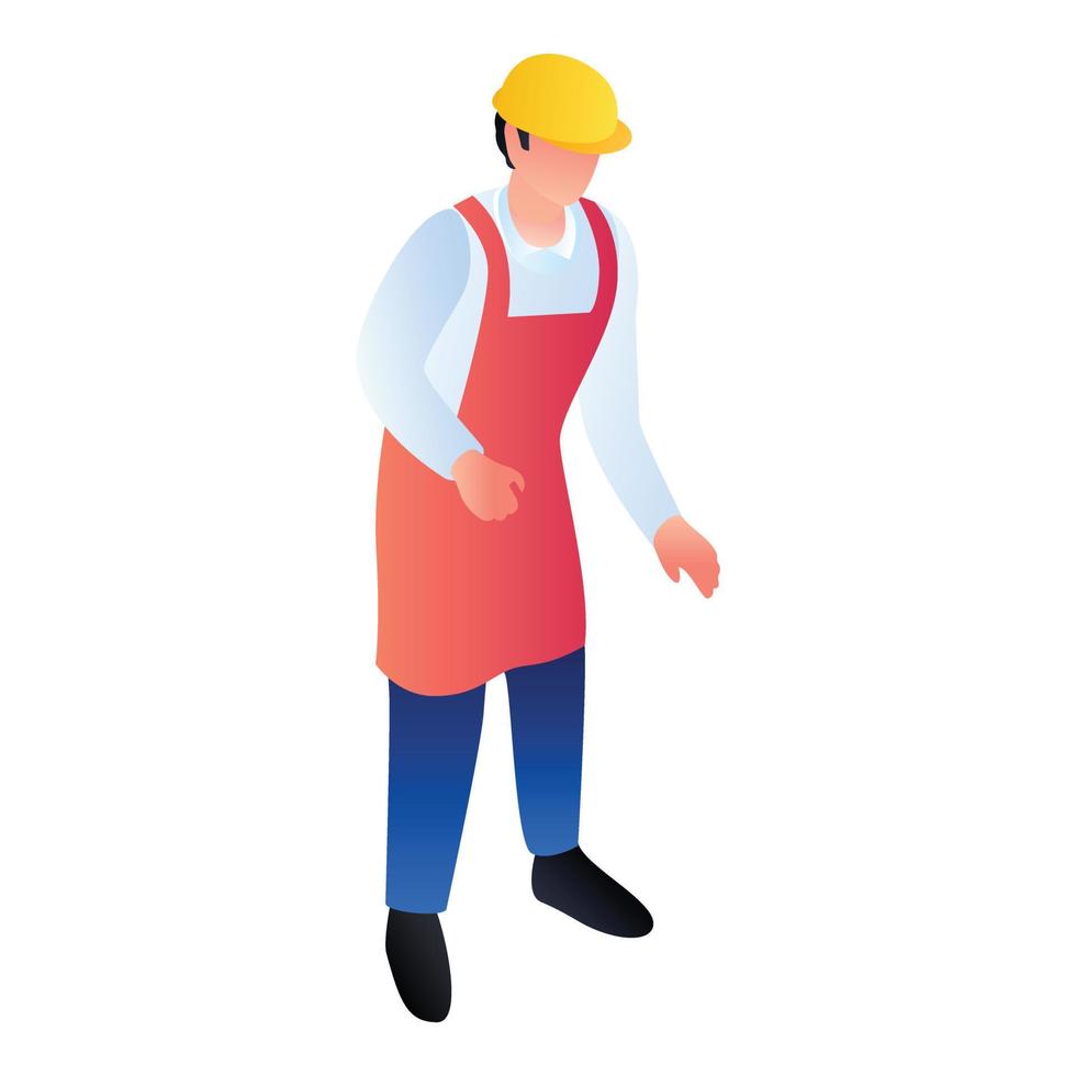 Carpenter man icon, isometric style vector