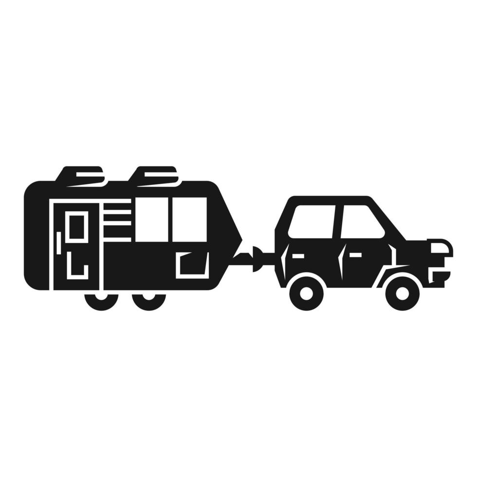 Car with car trailer icon, simple style vector