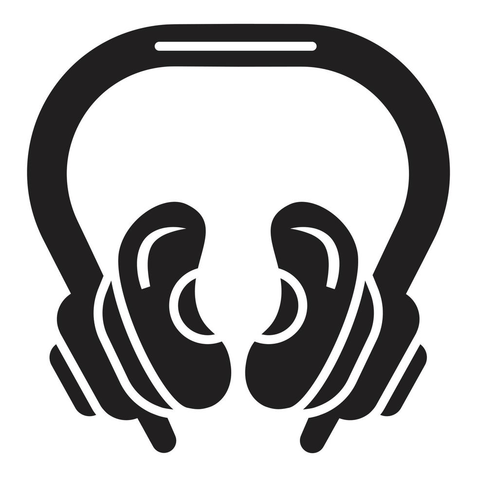 Dj headphones icon, simple style vector