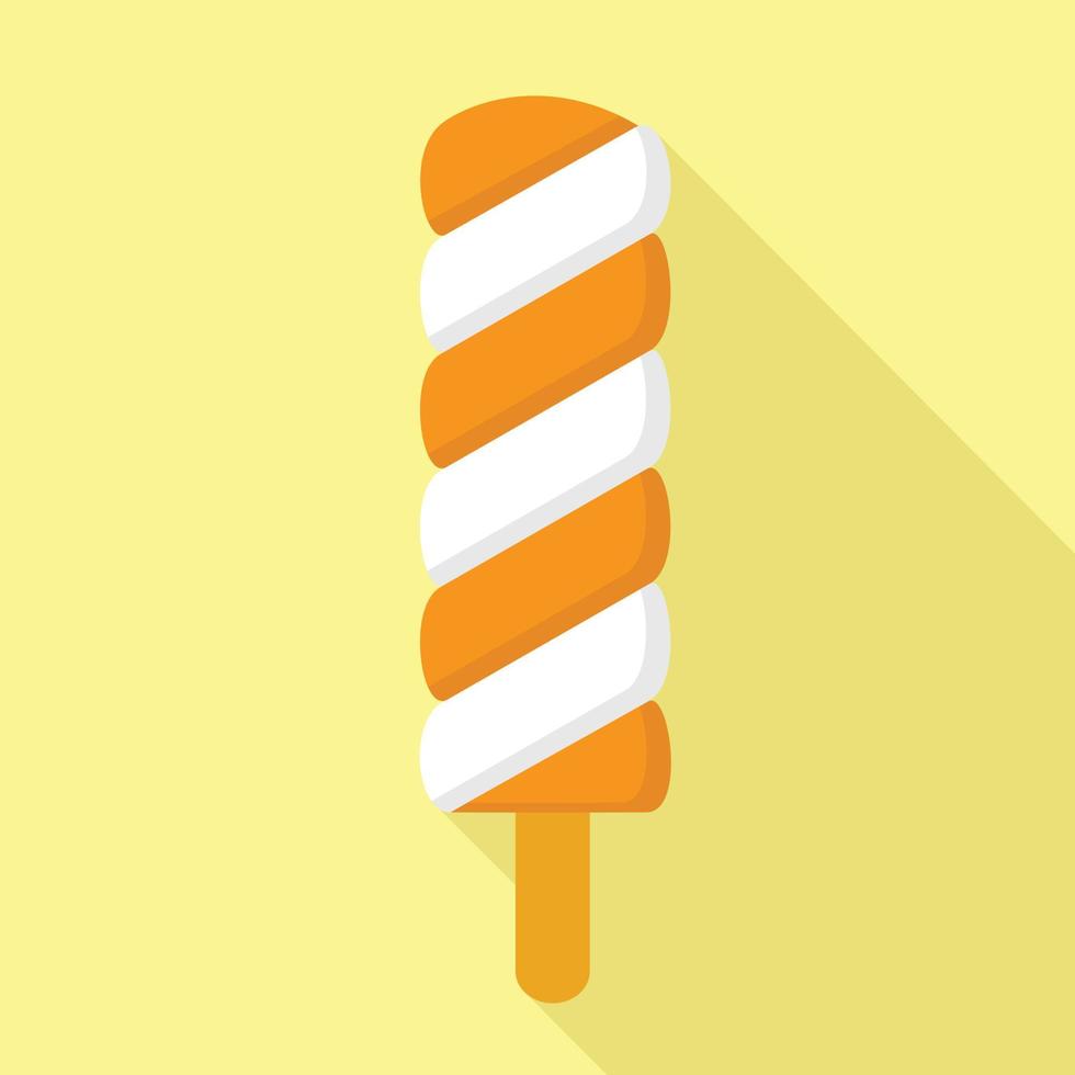 icono de paleta de vainilla naranja, estilo plano vector