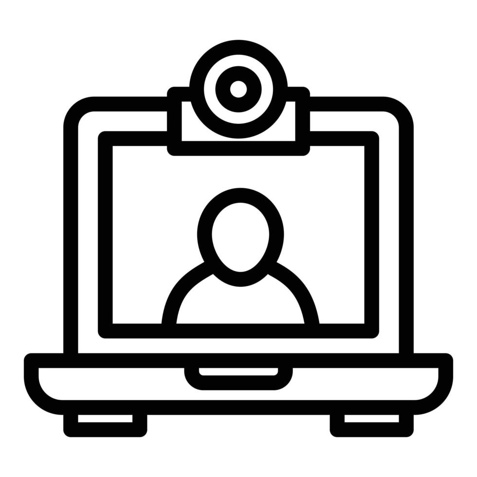 Web cam chat icon, outline style vector