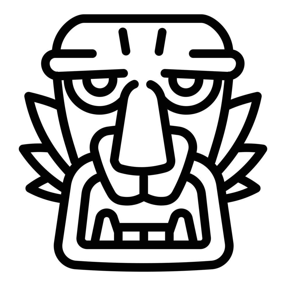 Idol mask icon, outline style vector
