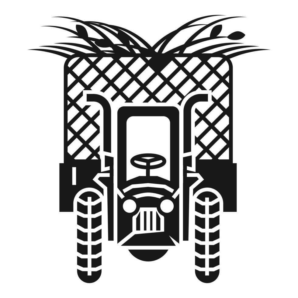 Full tractor trailer icon, simple style vector