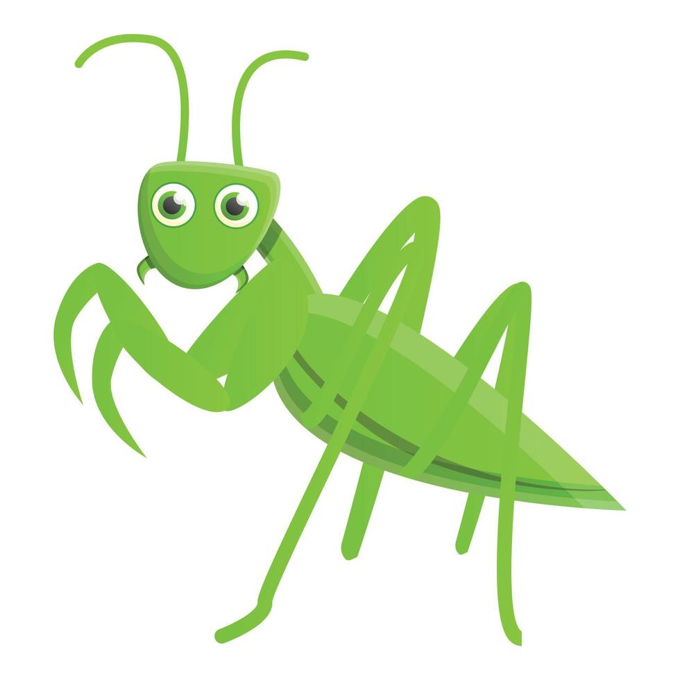 Wild mantis icon, cartoon style vector
