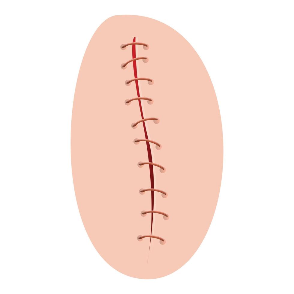 Surgical suture icon, cartoon style vector