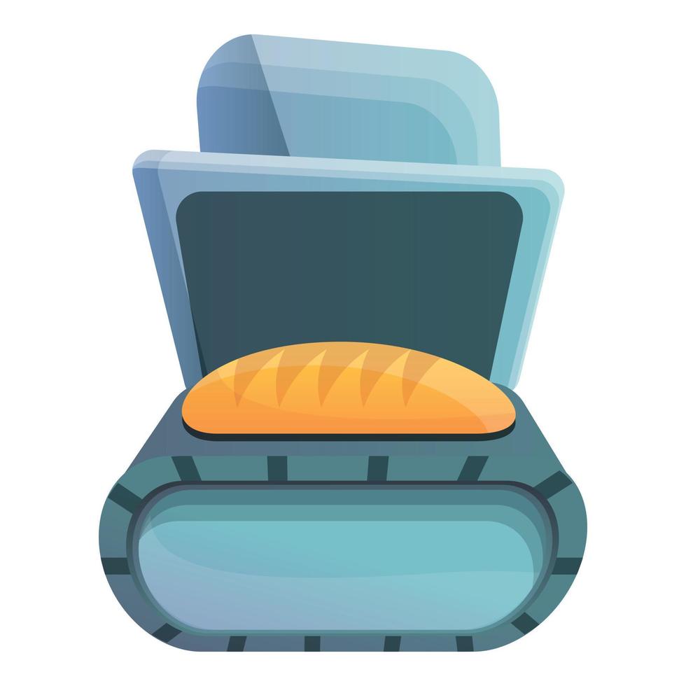 Fresh bakery factory bread icon, cartoon style vector