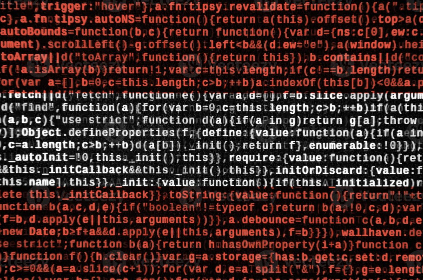 Austria flag  is depicted on the screen with the program code. The concept of modern technology and site development photo