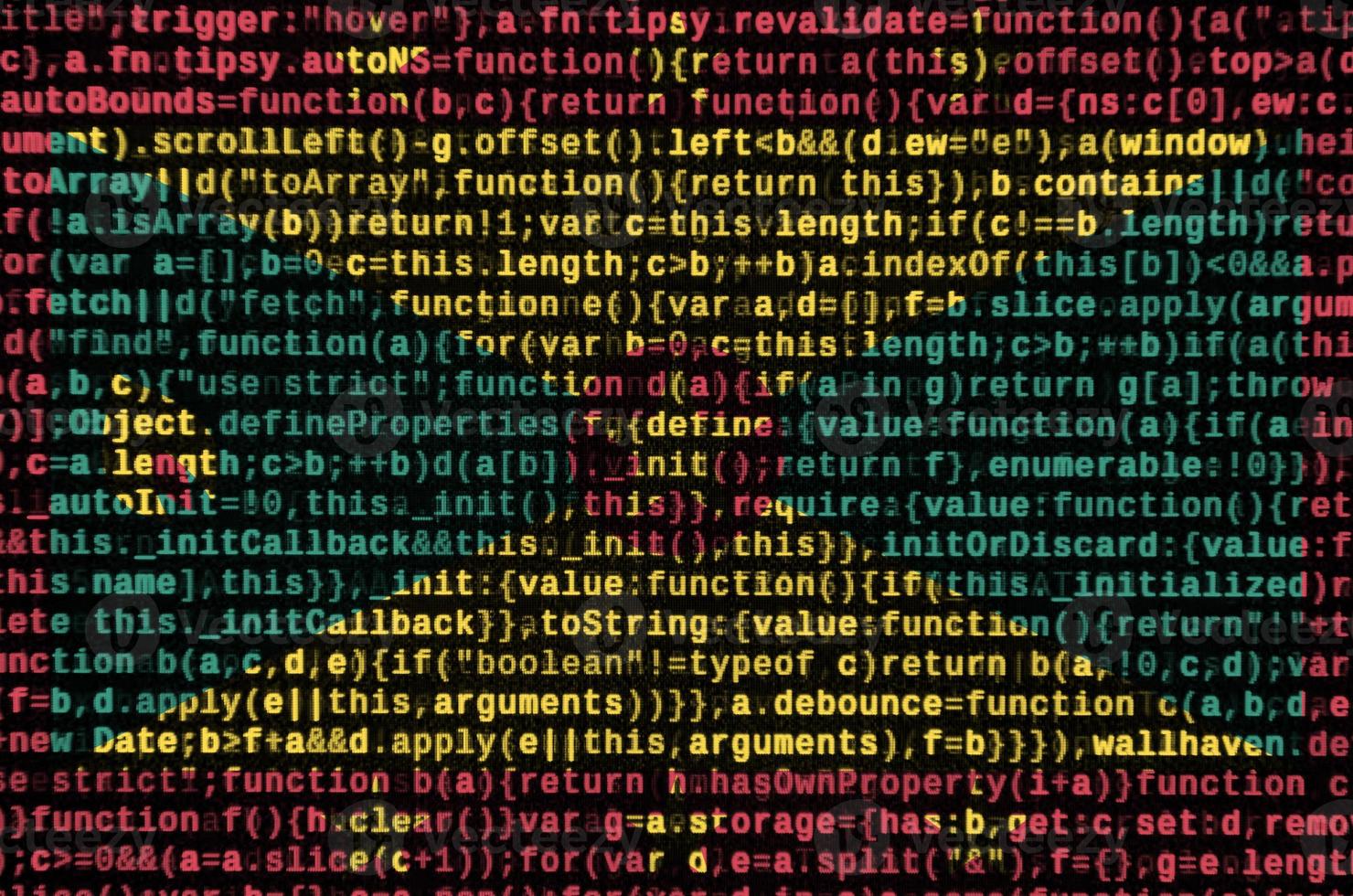 Grenada flag  is depicted on the screen with the program code. The concept of modern technology and site development photo