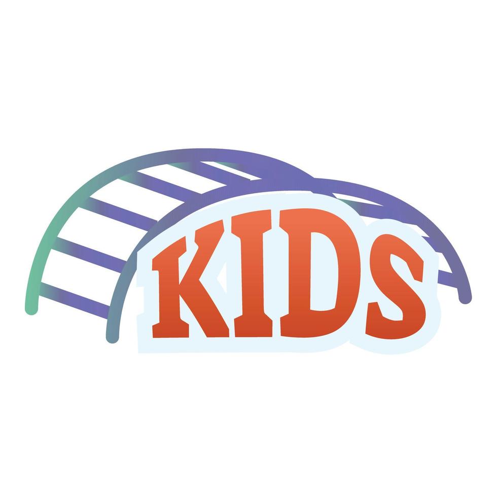 Kids monkey bars logo, cartoon style vector