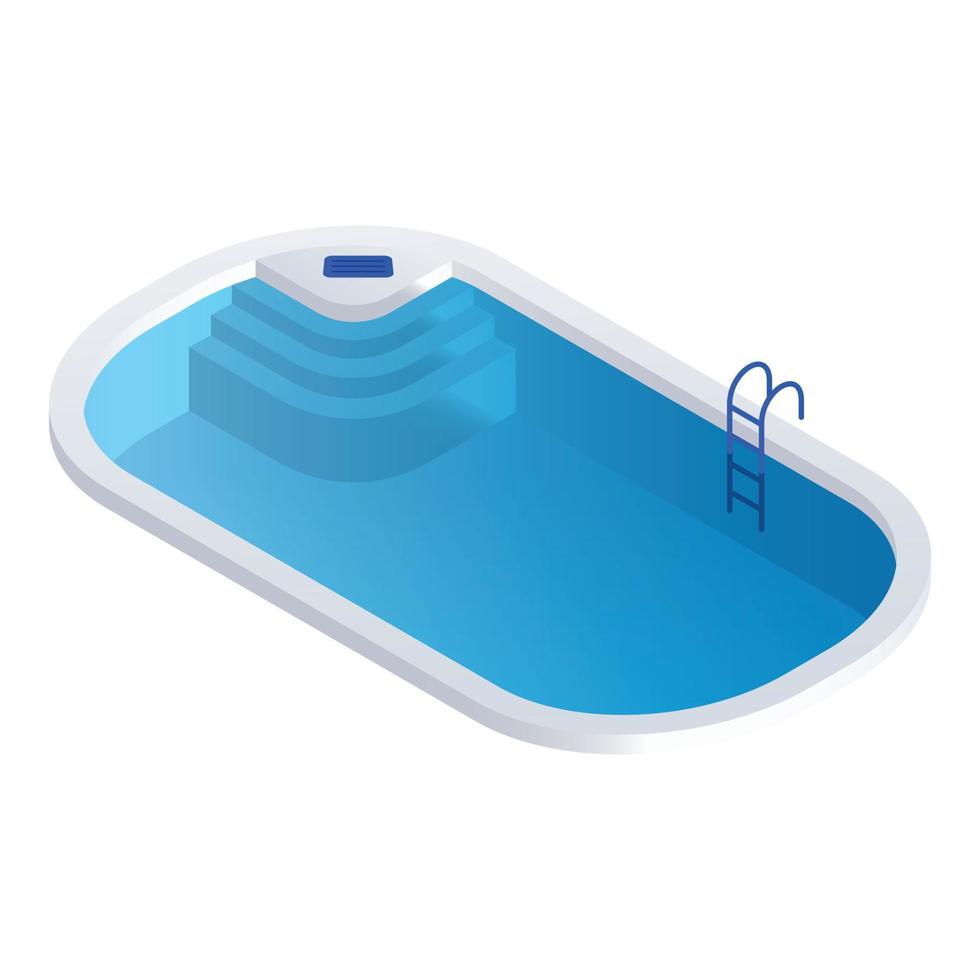 icono de piscina en casa, estilo isométrico vector