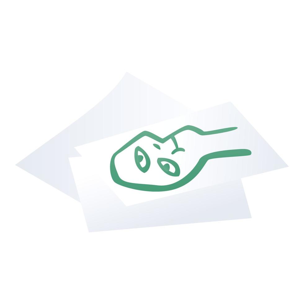 Drawing papers icon, isometric style vector