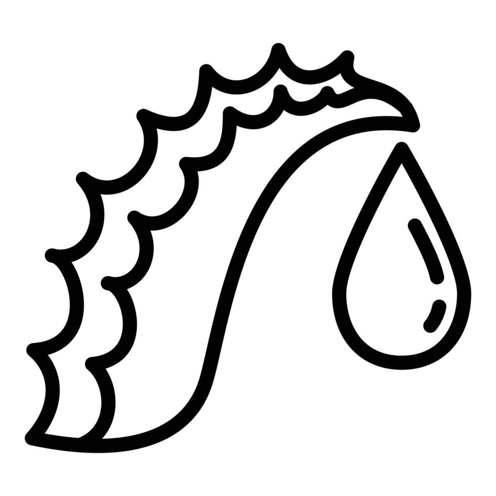 icono de gota de aloe vera, estilo de contorno vector