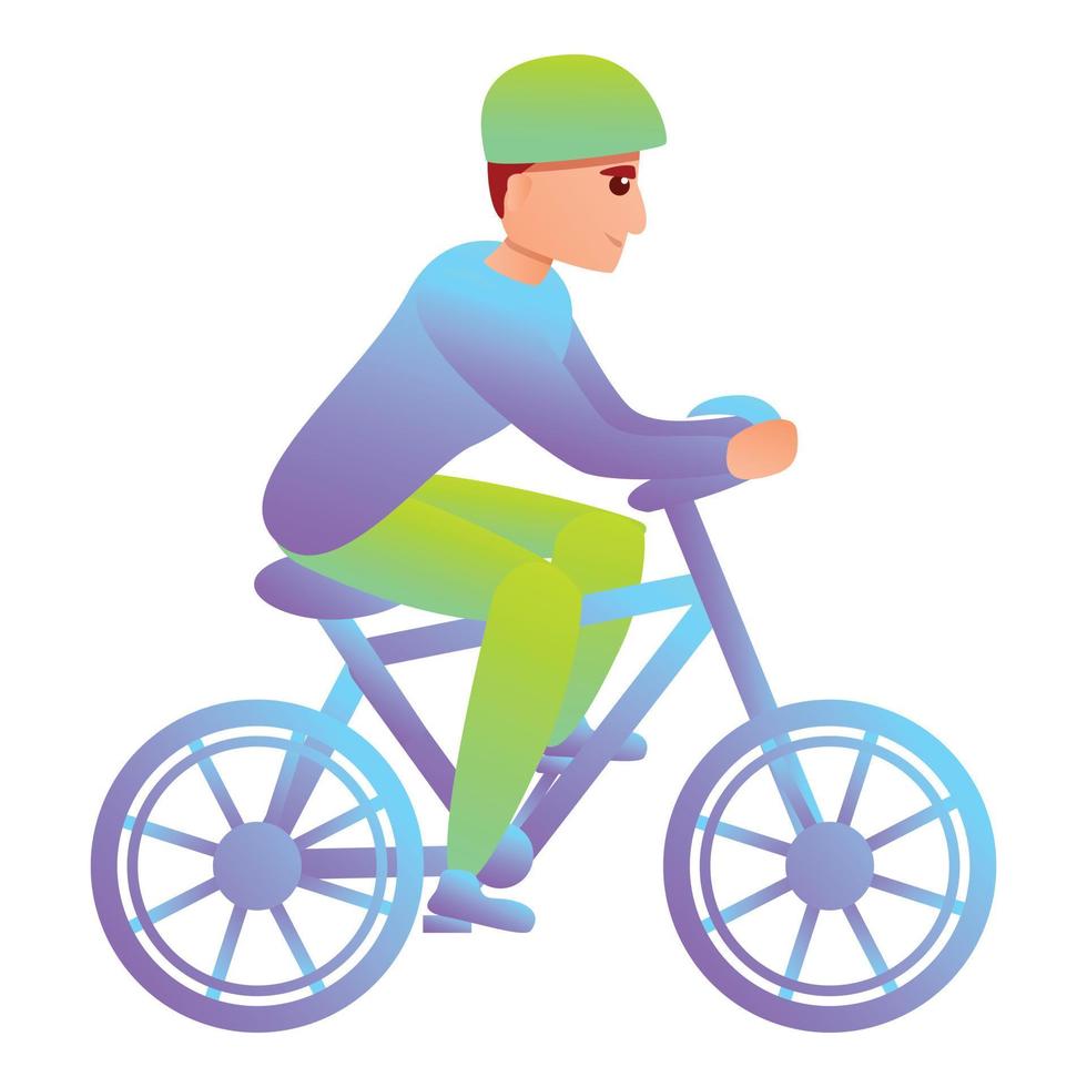 icono de ciclismo de triatlón, estilo de dibujos animados vector