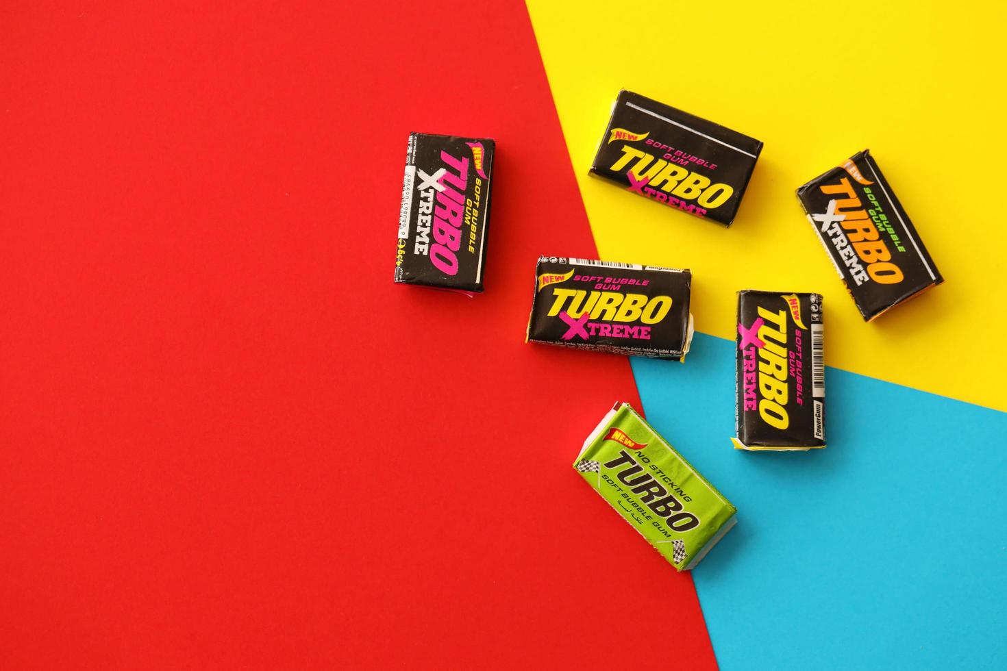 TERNOPIL, UKRAINE - MAY 28, 2022 Turkish retro chewing gums Turbo extreme with nostalgic design from 80s photo