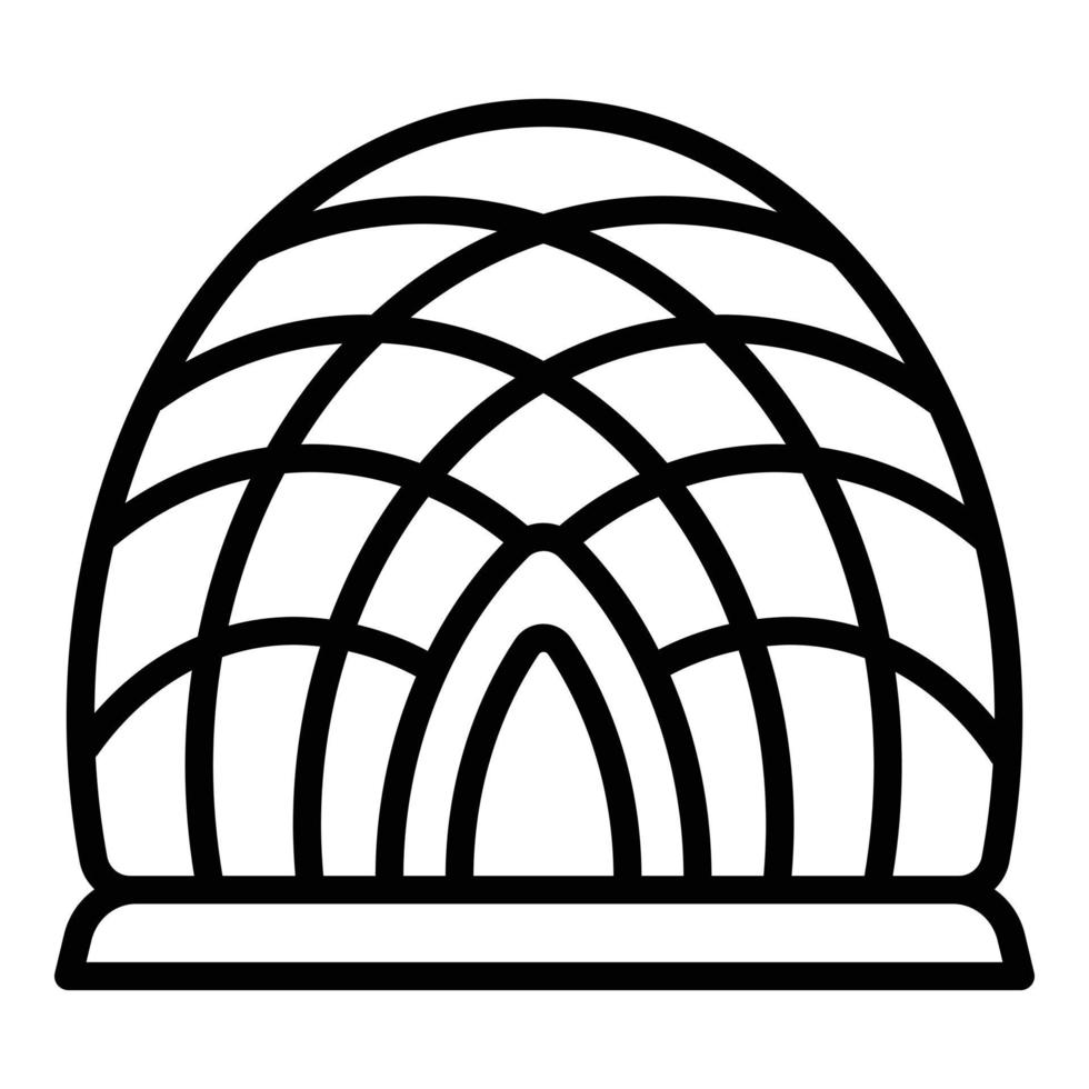 icono de geodomo, estilo de contorno vector