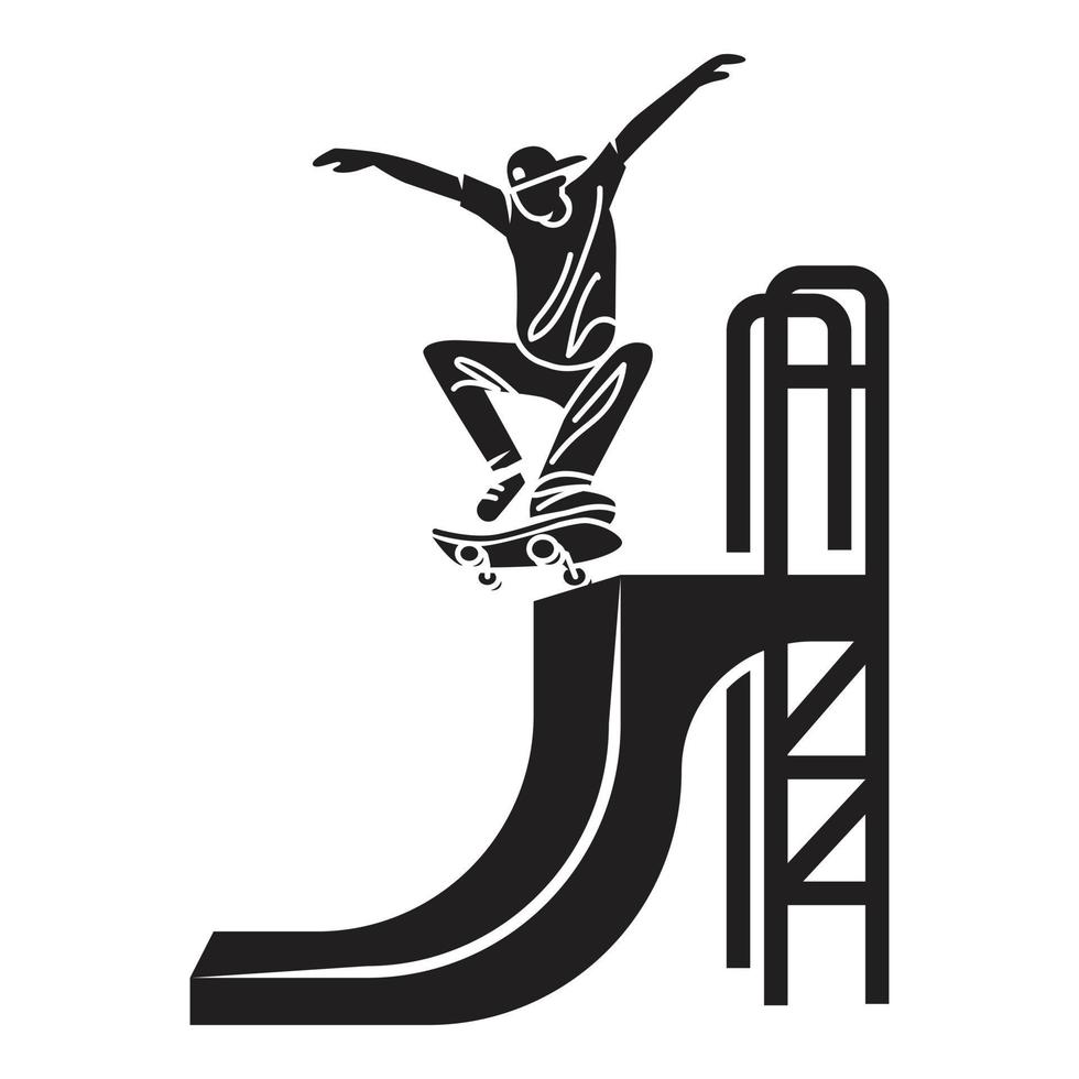 Skater trick icon, simple style vector