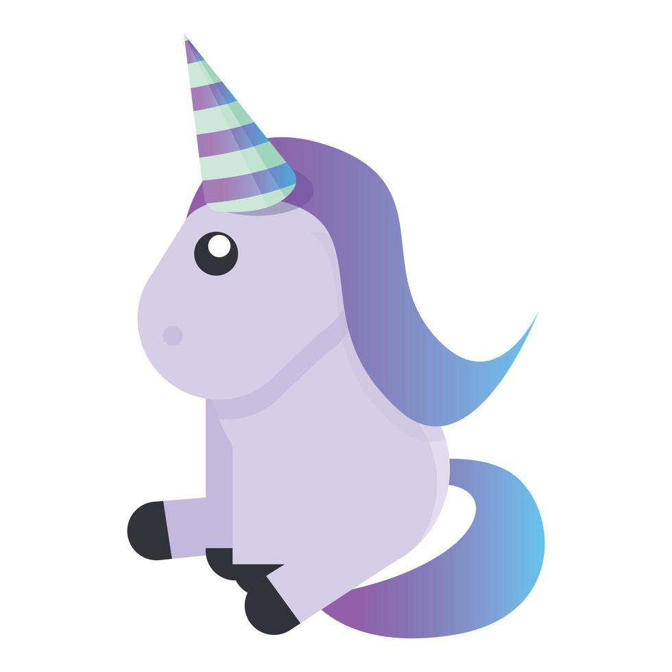 Unicorn icon, cartoon style vector