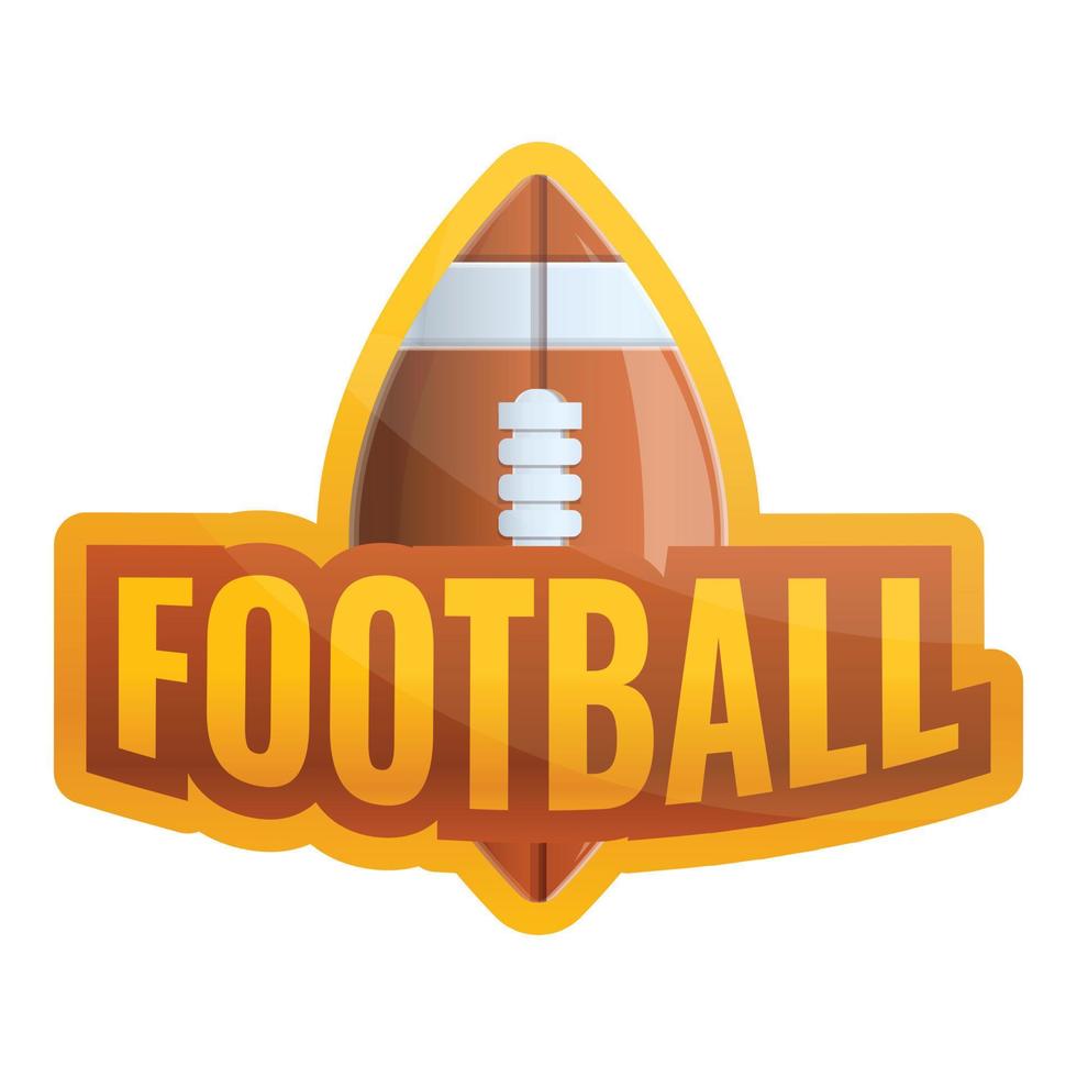 American football ball logo, cartoon style vector