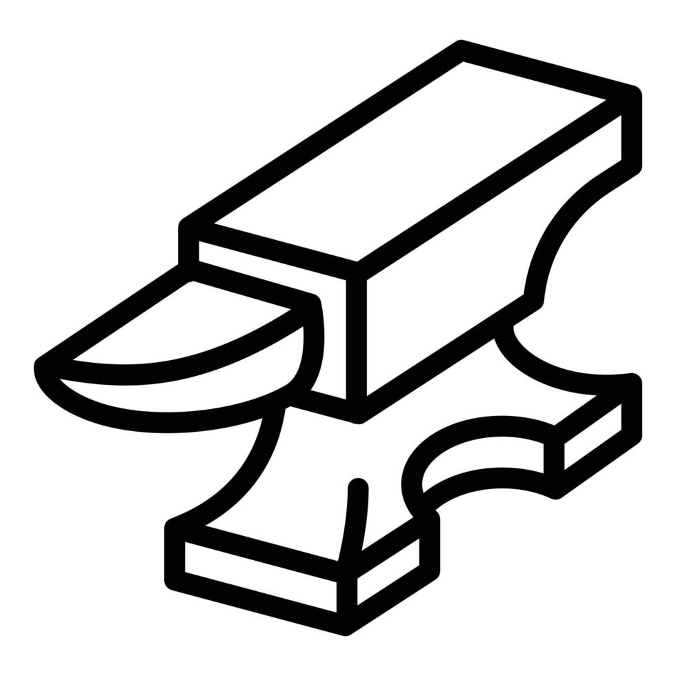 Metal anvil icon, outline style vector