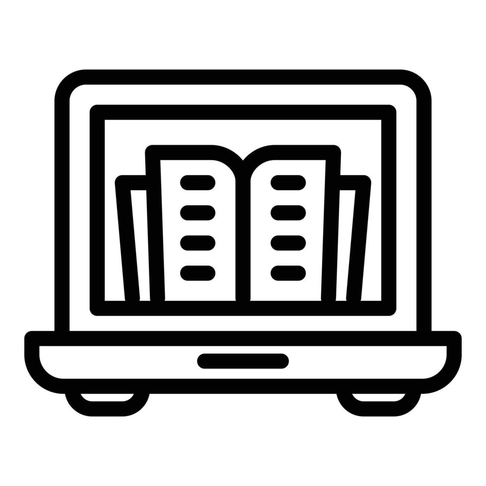 Internet book laptop icon, outline style vector