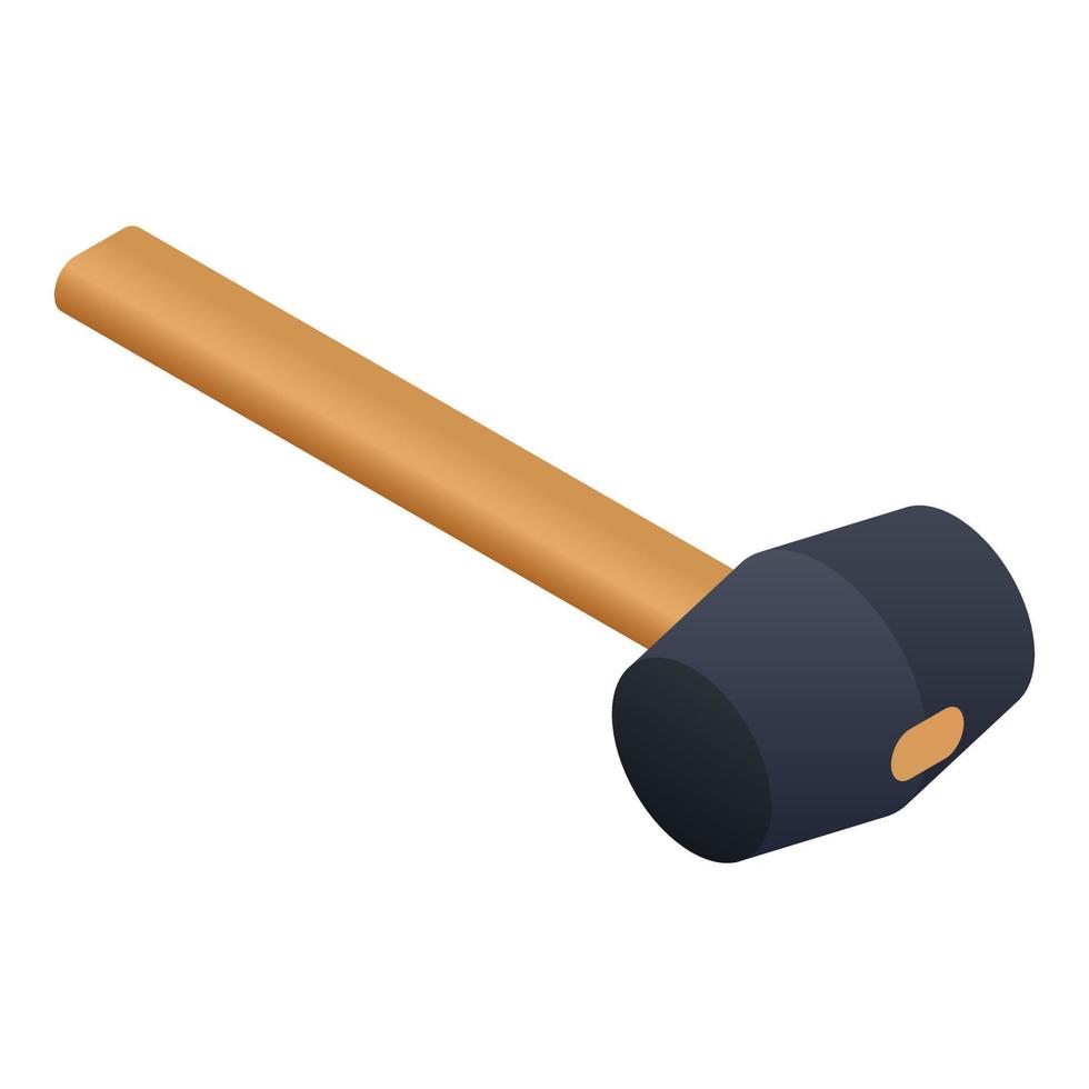 Construction hammer icon, isometric style vector