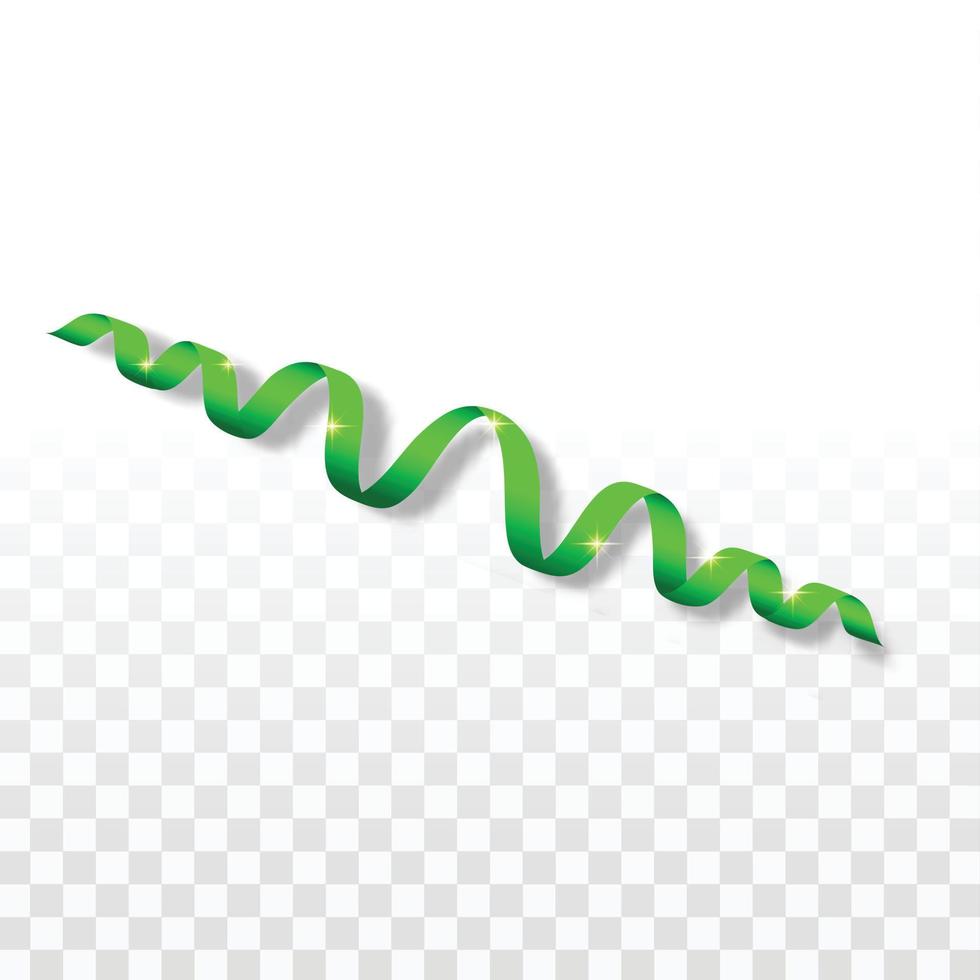 Green festive serpentine icon, realistic style vector
