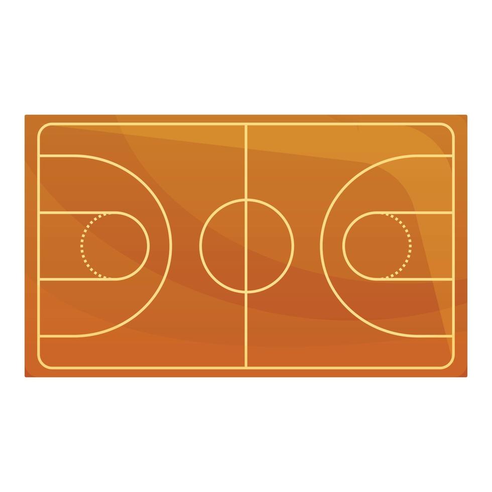 Basketball field icon, cartoon style vector