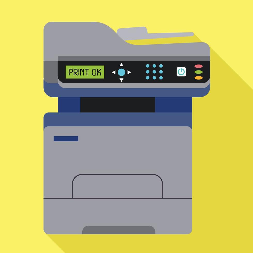 icono de oficina xerox, estilo plano vector