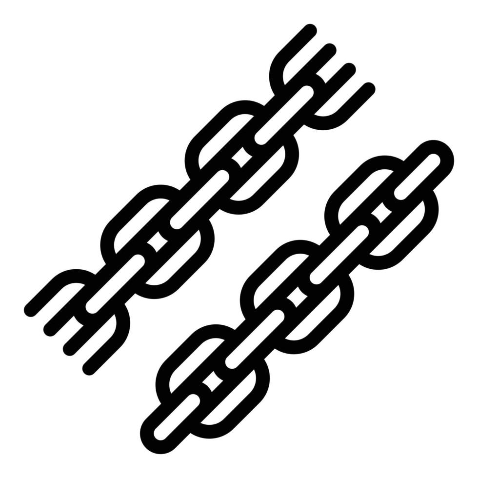 icono de cadena de metal, estilo de contorno vector