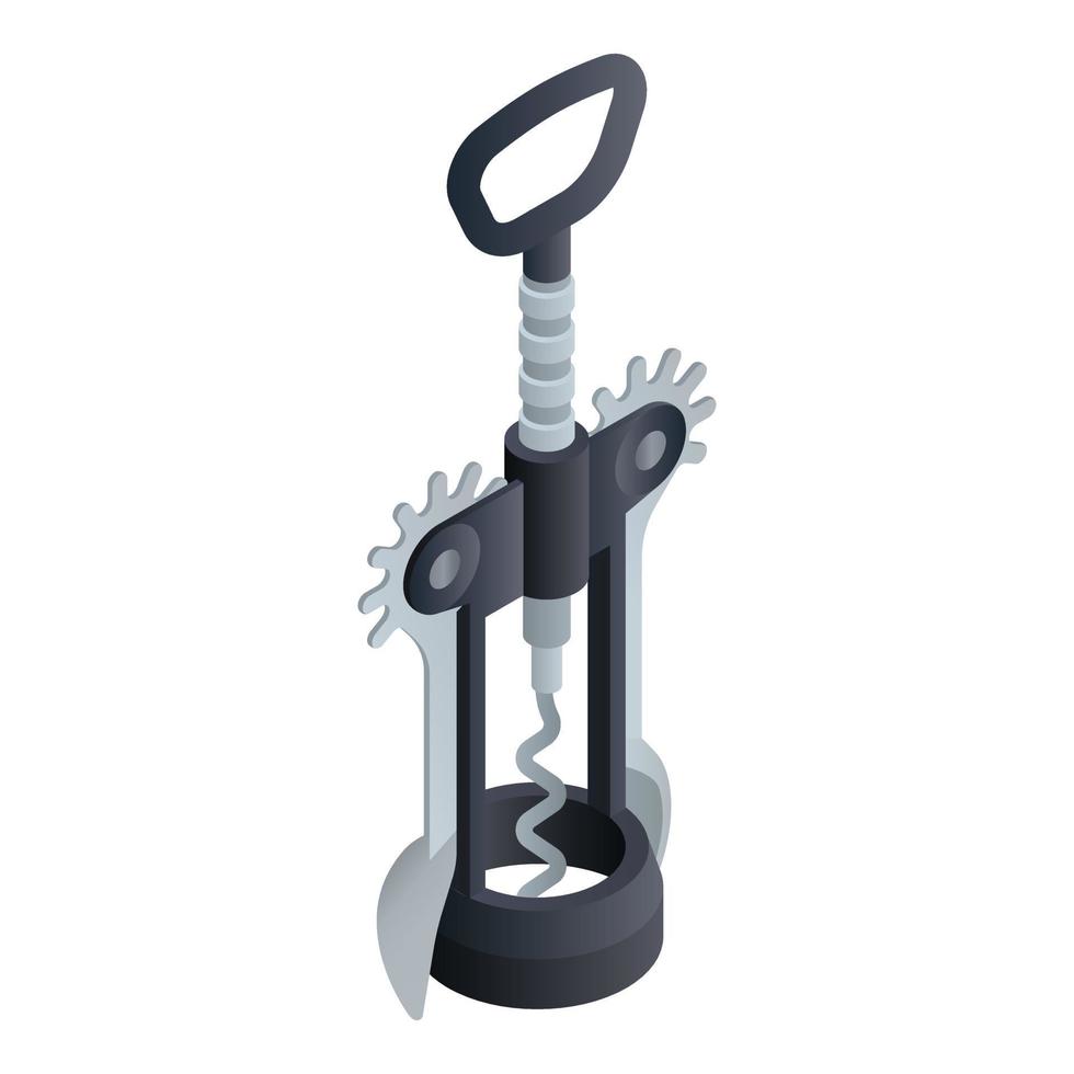 Wheel corkscrew icon, isometric style vector