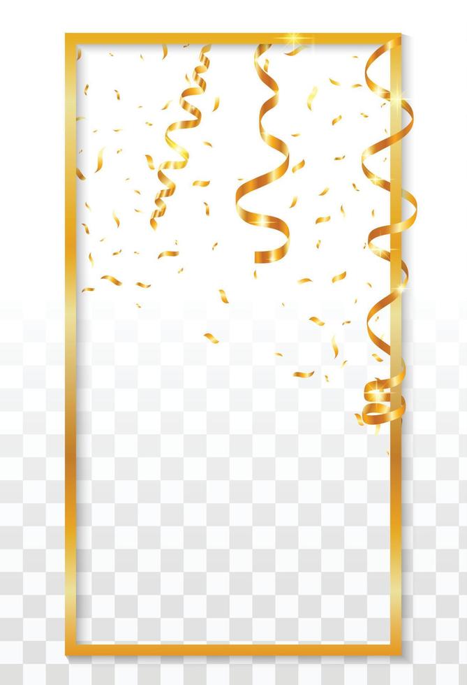 Luxury gold frame icon, realistic style vector