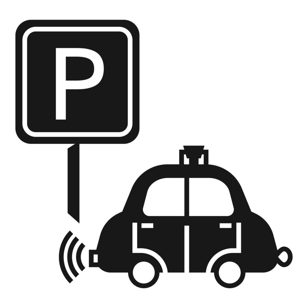 Driverless car parking icon, simple style vector