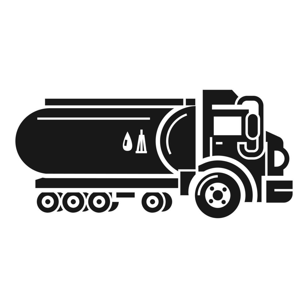 icono de camión cisterna de combustible, estilo simple vector