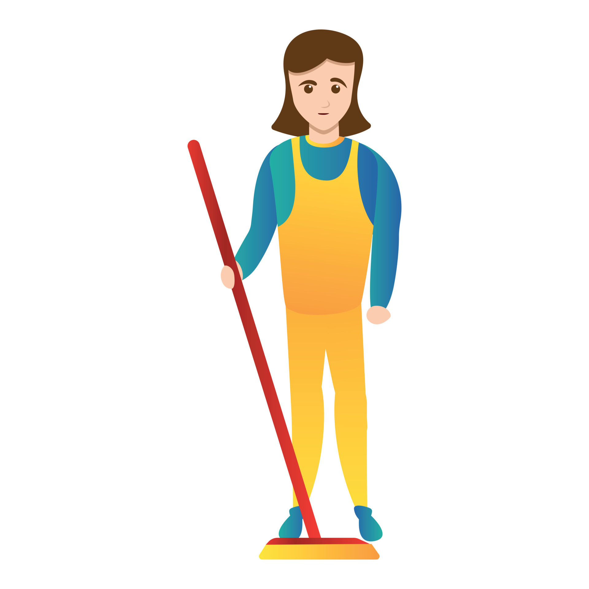 Woman cleaning mop icon, cartoon style 14186714 Vector Art at Vecteezy