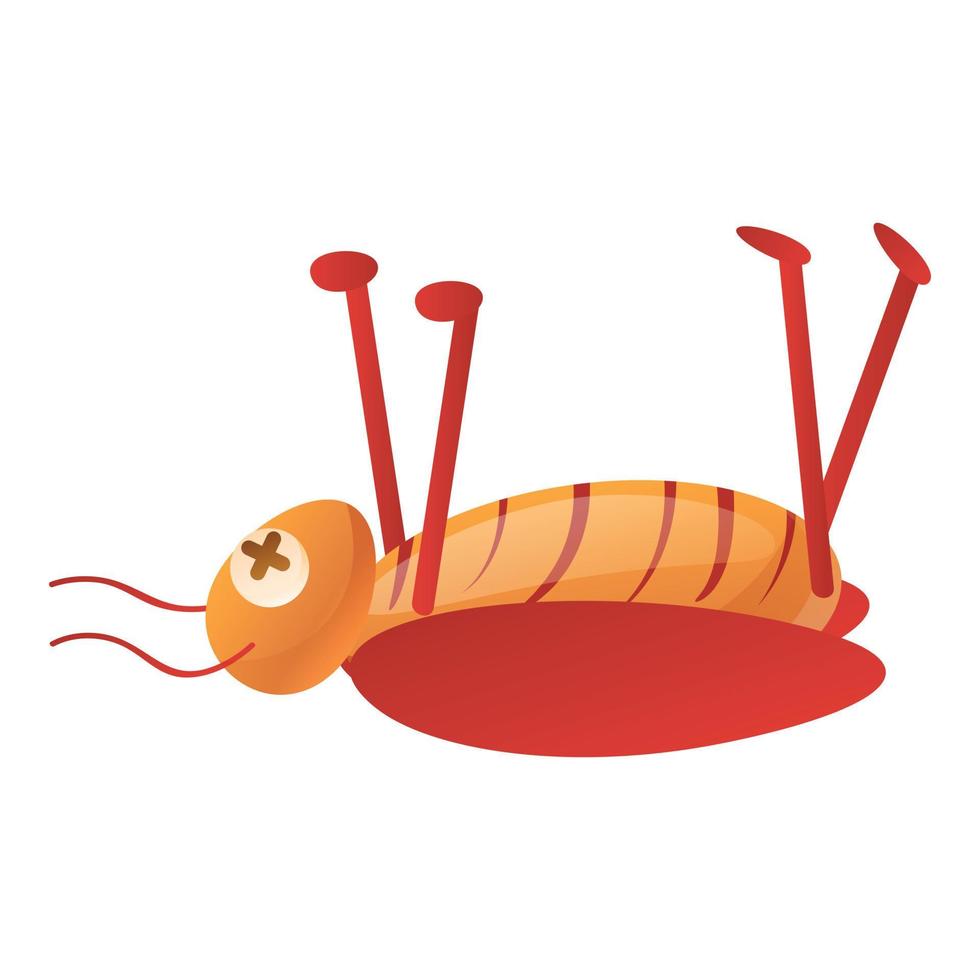 icono de cucaracha muerta, estilo de dibujos animados vector