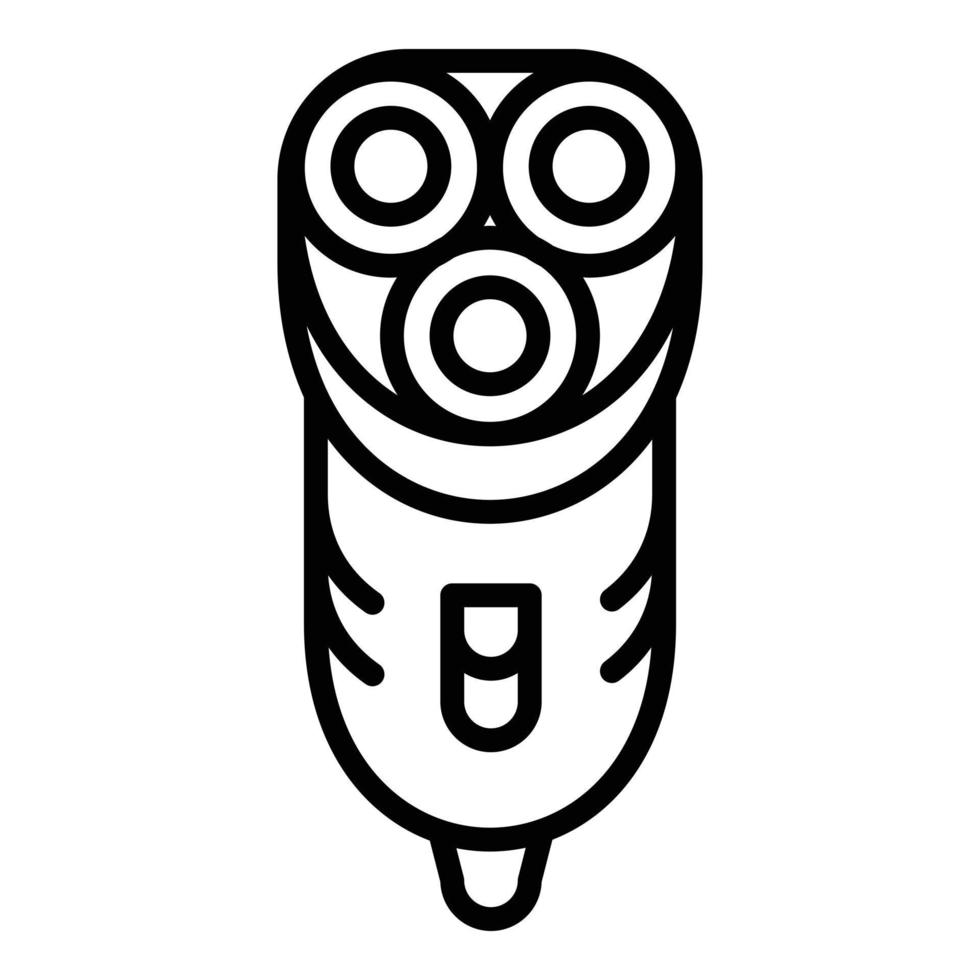 Triple head shaver icon, outline style vector