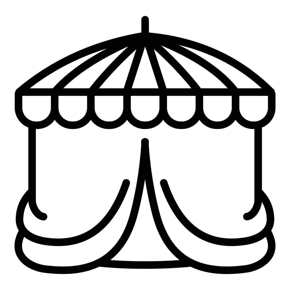 Round awning icon, outline style vector