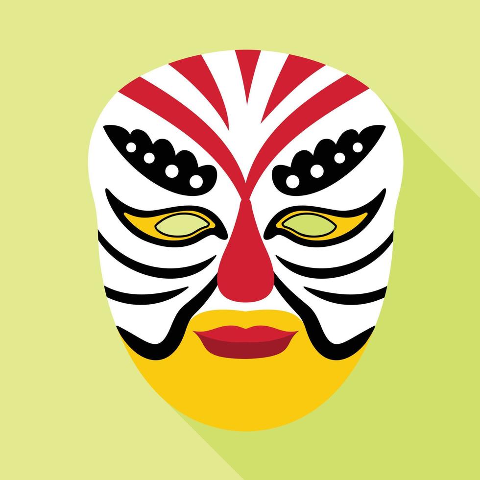 Carnival Vietnam mask icon, flat style vector