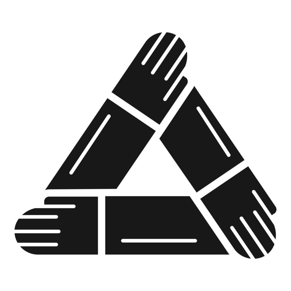 Hand people cohesion icon, simple style vector