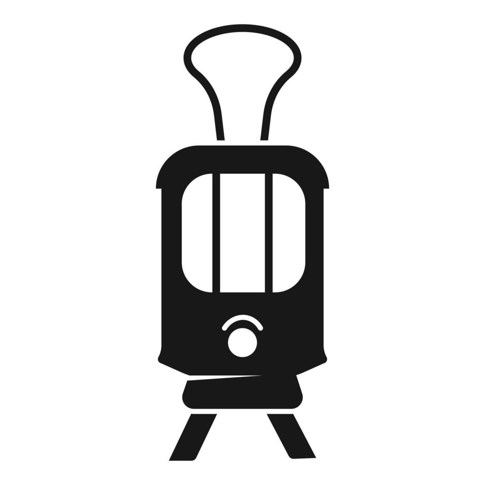 Front tram car icon, simple style vector