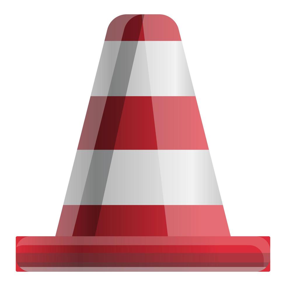 Road cone icon, cartoon style vector